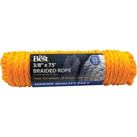 All-Source 3/8 In. x 75 Ft. Yellow Braided Polypropylene Packaged Rope 707031